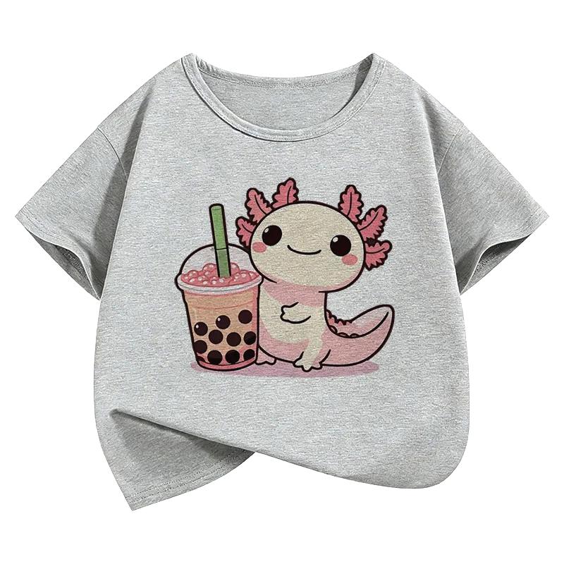 Y2k Salamander Graphic Kids Tshirts Summer Short Sleeve Tees Cartoon Animal Boys Girls Clothes Kawaii Tops Y2K Children Tshirt