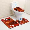 Christmas Bathroom Floor Mat Toilet Three-Piece Set
