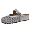 Fairy wind bag head half slippers female outer wear 2025 summer new one pedal with skirt mesh Birkencool slippers
