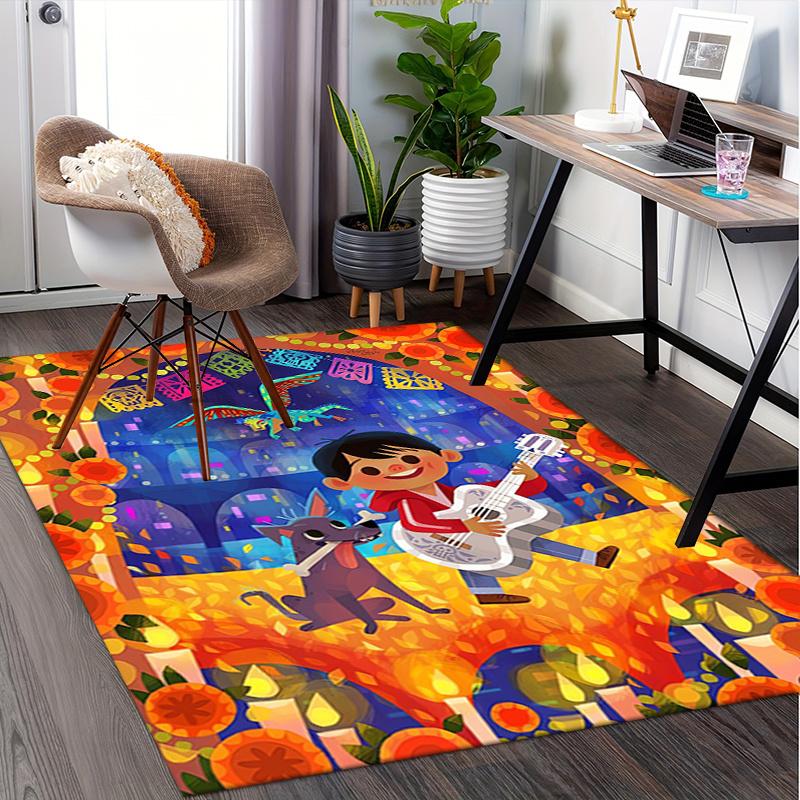 Office Rug Guitarist, Celebration theme 3D Printed Anti-Slip Rug-Machine Washable for Living Room