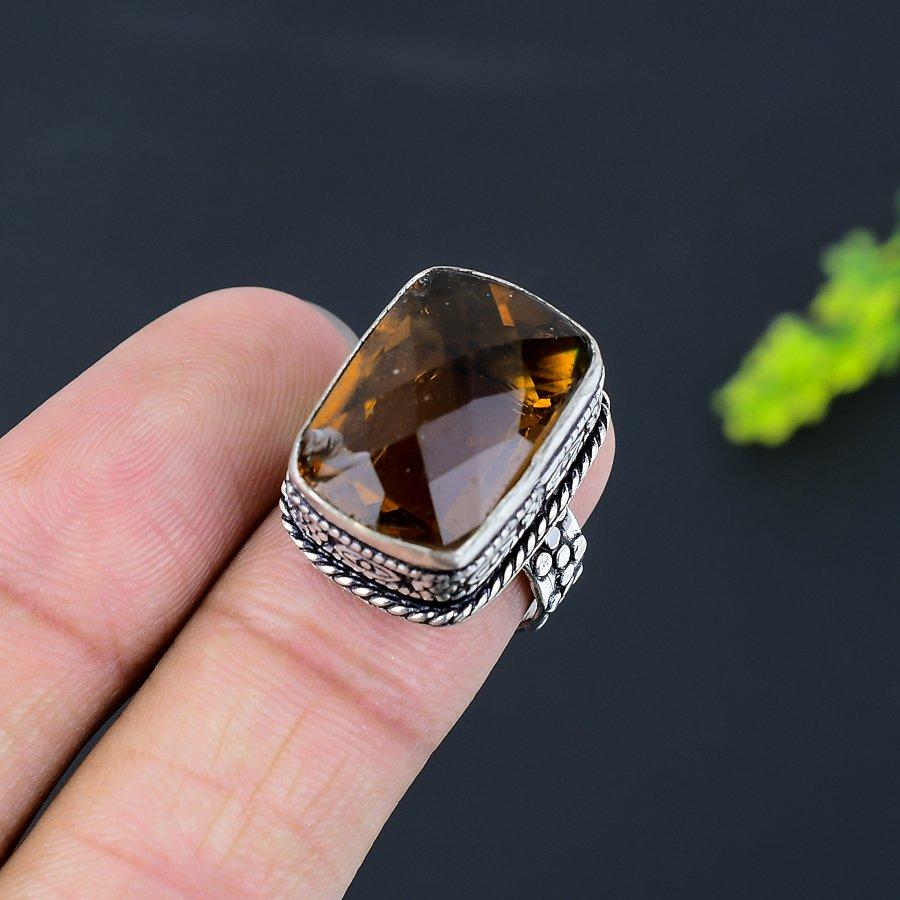 Citrine Gemstone 925 Sterling Silver Gift Jewelry Ring Size 6