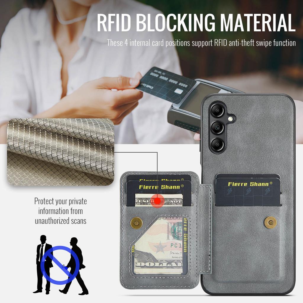 For Samsung Galaxy A55 5G Case PU Leather+TPU Protective Phone Cover with Card Holder