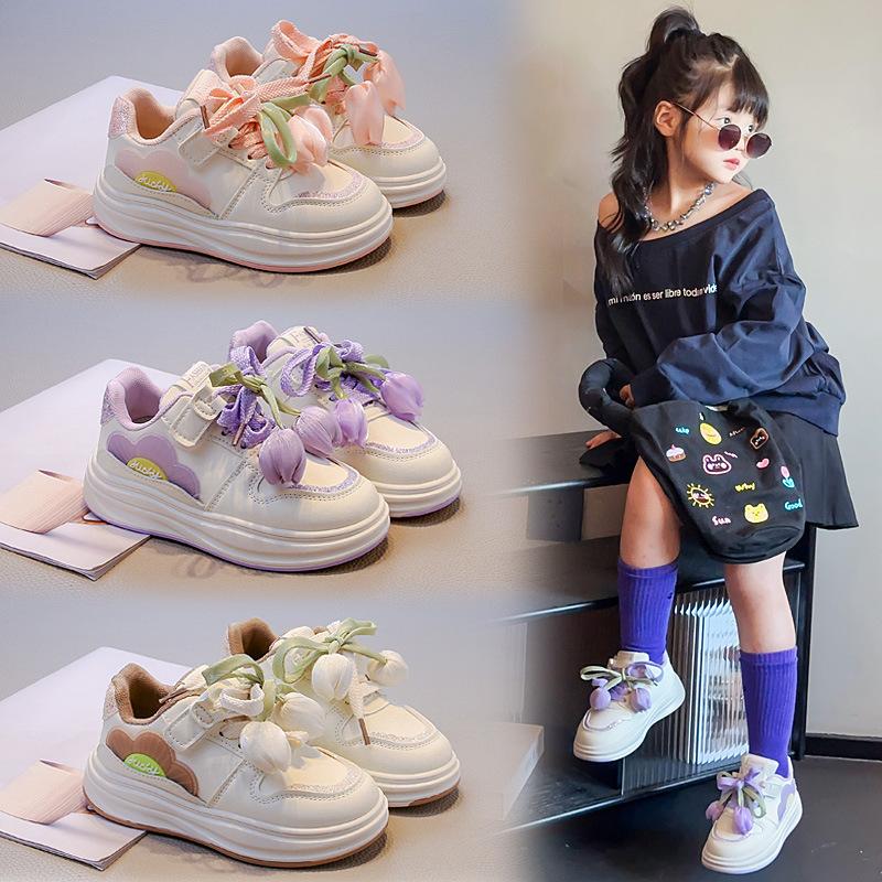 Girls Board Shoes 2025 Spring and Autumn New Korean Version of Fashion Soft Sole Non-slip Breathable Middle and Older Children's Sports and Leisure S