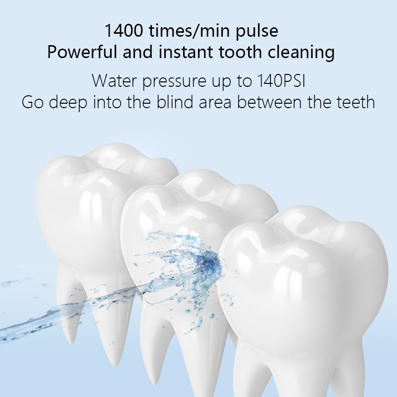 Oral Irrigator Portable Calculus Removal Water Flosser Whiten Waterproof USB Rechargeable Dental Cleaner 4 Nozzles