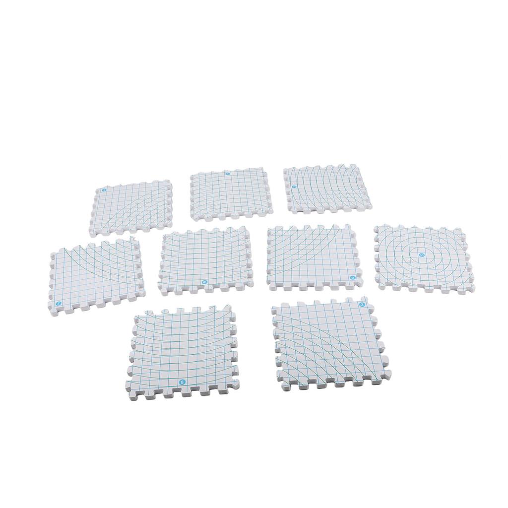 9PCS Interlocking Blocking Mats Extra Thick Blocking Boards with 100 T Pins for Knitting Crochet Projects