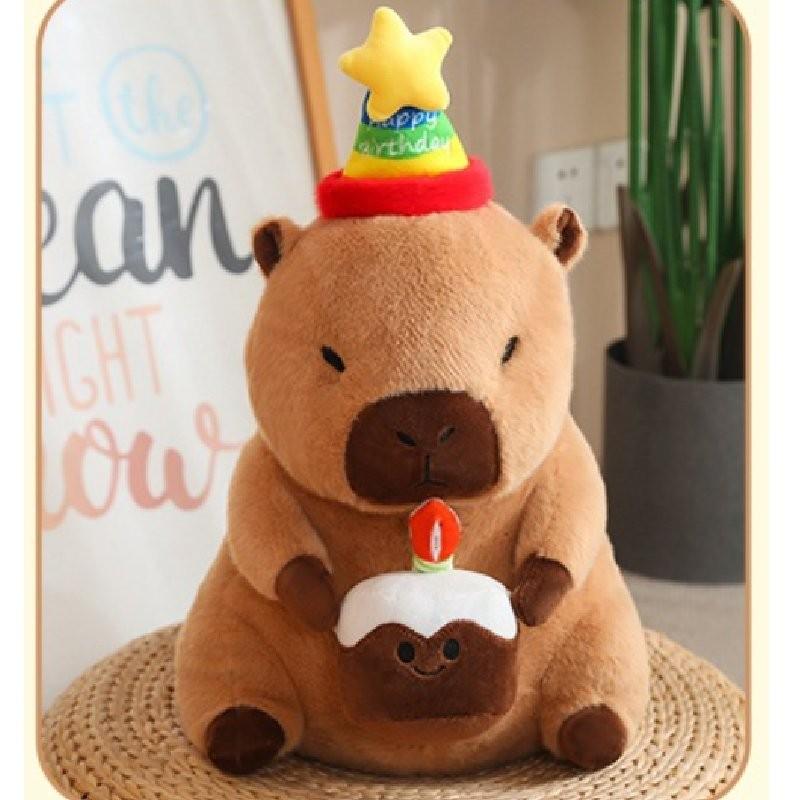 Adorable Capybara Plush Toy With Cartoon Flower Design For Cozy Home Decor