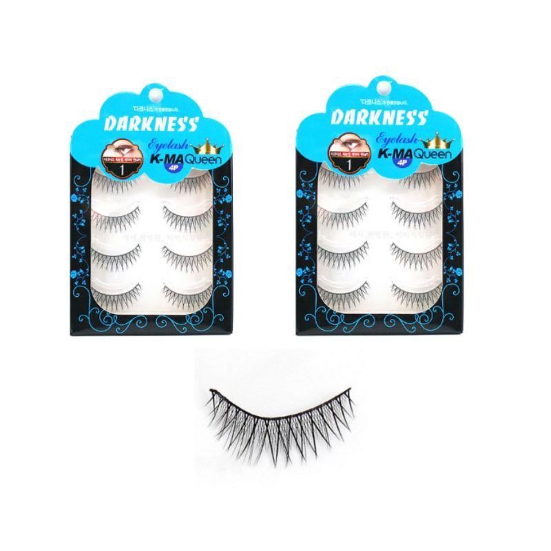 Темные Накладные Ресницы – Королева Кейма 4 пары №1 (2 упаковки)