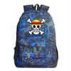 One Piece Anime School Backpack Kids Lightweight Ergonomic Dual-Shoulder Bag With Geometric Print Oxford Fabric