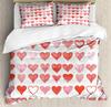 Love Heart Bedding Set Simple Plaid Duvet Cover 200x200 Pillowcase Single Double Queen King Nordic Couple Bed Cover Bedclothes