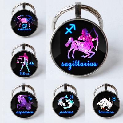 Zodiacs Time Gemstone Metal Keychain