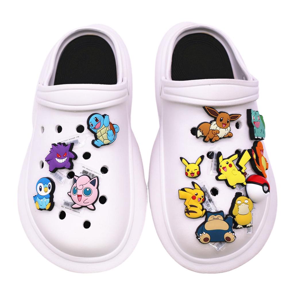 1pcs Cartoon PVC Shoe Charms Cute Pikachu Squirtle Clog Pins Sandal Decorations Shoes Accessories Backpack Buckle