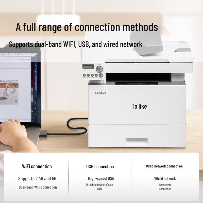 Lenovo M3350DNWA Wireless Multifunction Laser Printer CN plug (adapter included)