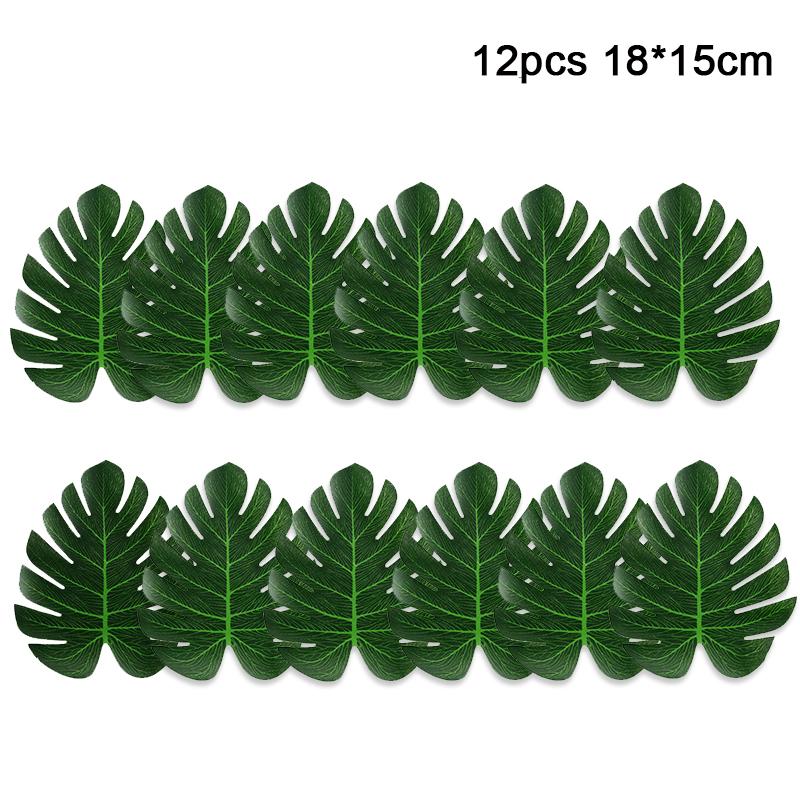 10pcs Artificial Hawaii Tropical Palm Leaves Hawaiian Luau Beach Theme Party Supplies Wedding Table Decoration Turtle Back Leaf