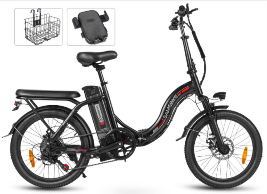 Samebike 2026 Modell CY20 Faltbares Elektrofahrrad 36V 12Ah Herausnehmbarer Akku 20" Outdoor Fat E-Bike für Erwachsene.