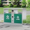 Outdoor Stainless Steel Sorting Trash Can