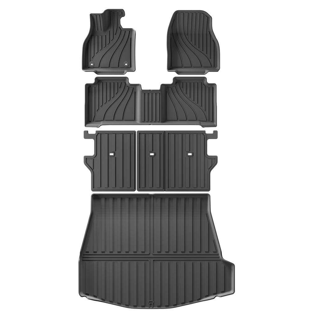 LUCKEASY for Subaru Solterra for Toyota BZ4X 2023 2024 2025 TPE 3D Car Floor Mats Cargo Liner Trunk/Backrest Pad Waterproof