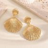 European and American fashion beach style shell earrings Internet celebrity temperament design sense geometric fan stud earrings