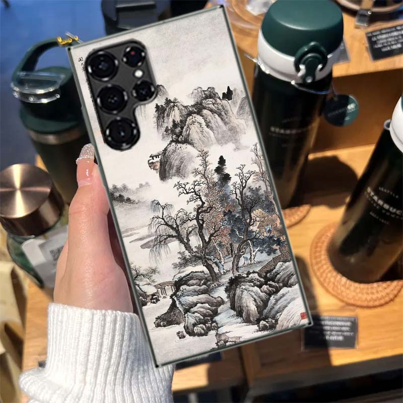 Chinese Style Ink Painting Art Cases Phone Case for Samsung Galaxy S26 Ultra S25 Edge S24 S23 FE S21 Plus S20 S22 S10 Cover TPU