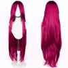 Parrucca Cosplay Lunga Dritta 100CM Multicolore Rosa Biondo Nero Parrucca Costume Anime Parrucca Cos Sintetica Universale Parrucca per Uso Quotidiano Feste