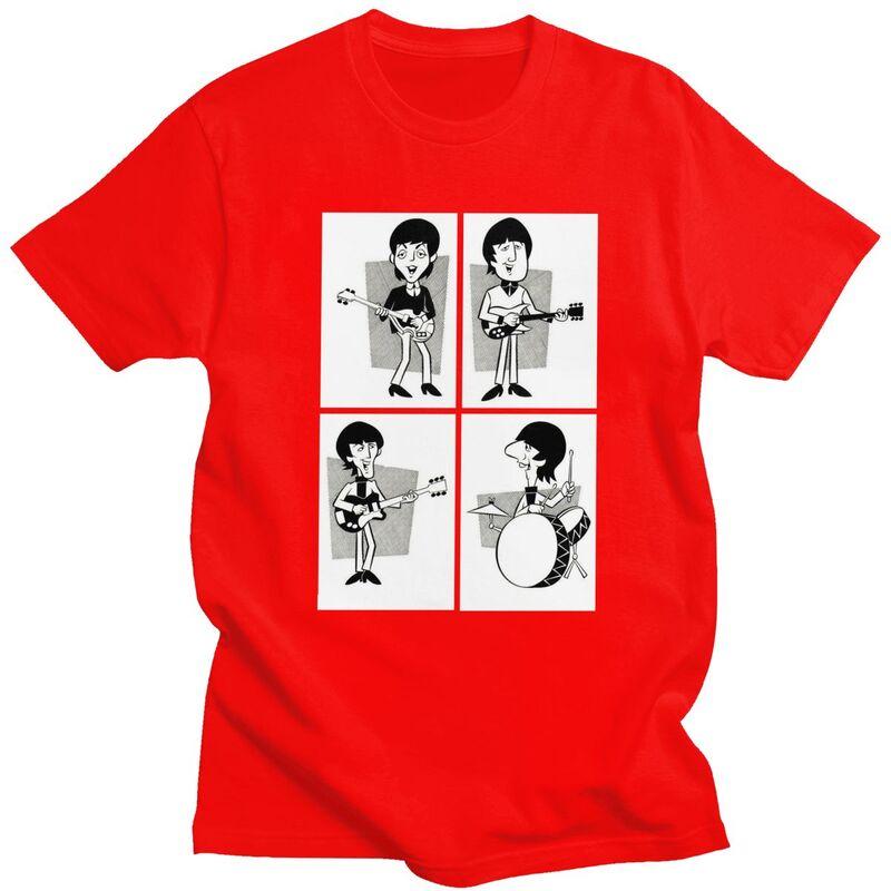 

Модные футболки для мужчин в стиле хэви-метал, рок, The Beatle, уличная одежда, топ-футболка, 100% хлопок, оверсайз, мерч S