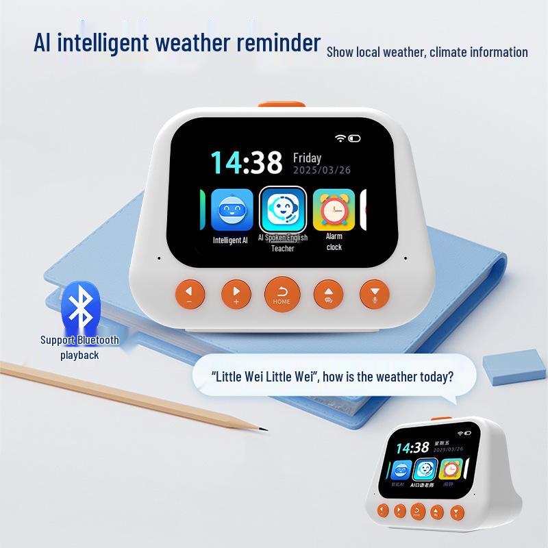 AI Voice-Controlled Smart Alarm Clock for Student Learning & Self-Discipline белый