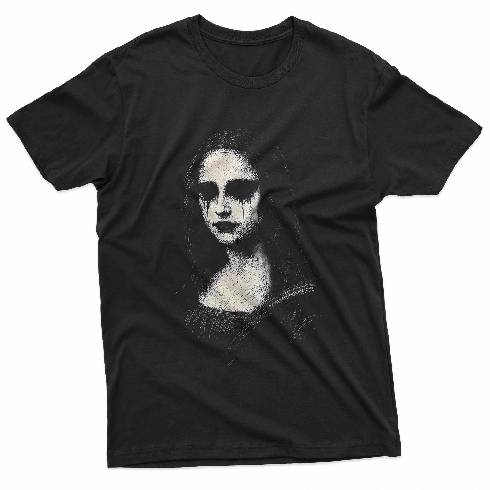 Gothic Mona Lisa Dark Grunge Horror Portrait T-Shirt XXL