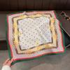 Light luxury chain simulation silk printing silk scarf square scarf high-end shawl sunscreen neck small square scarf headscarf scarf women
