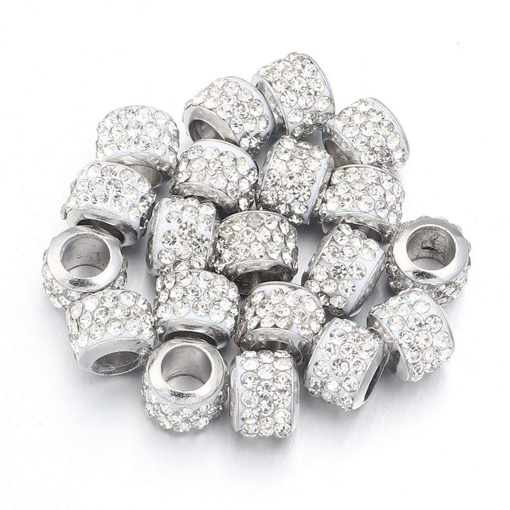 20pcs/lot Shambhala Alloy Large Hole Beads Loose Round Bead Hole 3/5mm DIY Women Jewelry Bracelet Charm Crafts Finding Wholesale