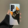 Color Phone Case For Samsung Galaxy S26 S25 S24 S23 S22 Ultra S20 S10 S21 FE 5G Plus Plated IMD Cover Lovely Cat Playing Fun