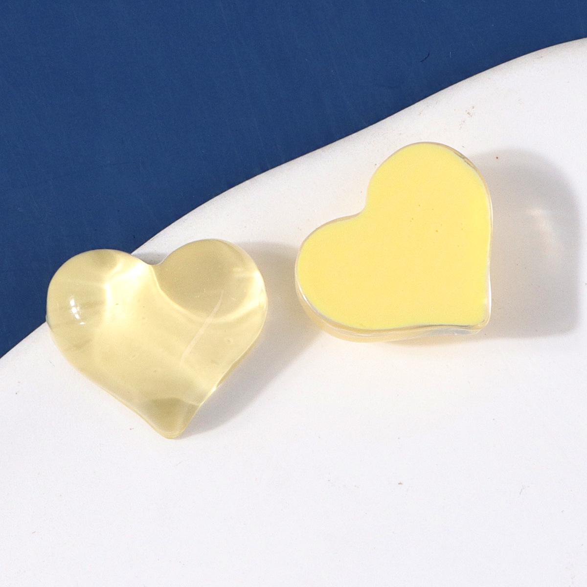 Colorful Heart-Shaped Tree Resin Earrings & Hair Clips for DIY Jewelry Making