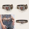 Unique Retro Embossed Heart Belt Gothic Dark Punk Style Y2k Waistband Unisex