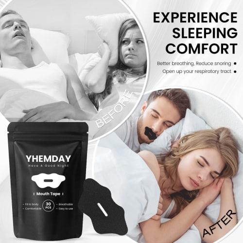 YHEMDAY Mouth Closure Tape, Nasal Breathing Tape, 60 Sheets, Promotes Nasal Breathing, Prevents Snoring, Anti-Mouth Breathing Tape, Anti-Snoring Aid,
