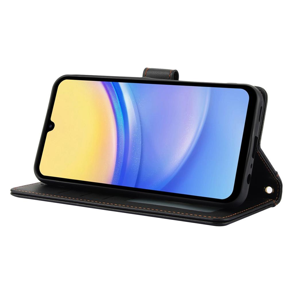For Samsung Galaxy A57 5G Case PU Leather Stand View Phone Wallet Cover with Hand Strap