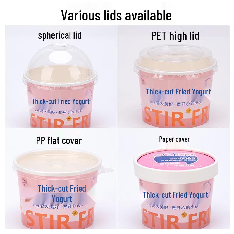 Disposable Fried Yogurt Paper Bowls with Lids