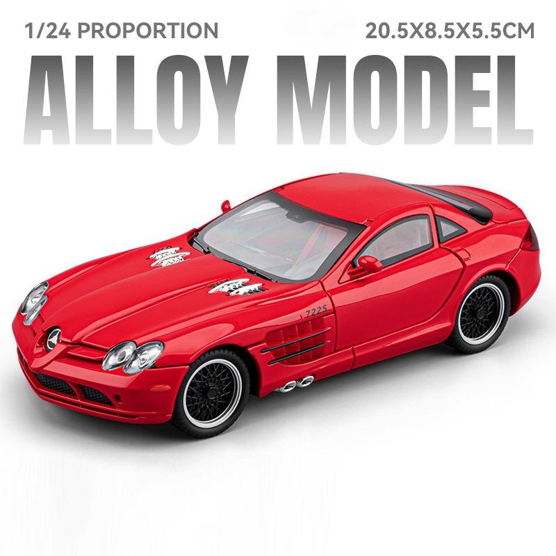Scale 1:24 S680 SLR 722S Car Model Toy Doors Opened Sound Light Pull Back Sports Cars Alloy Diecast Vehicle Models Shelf Display