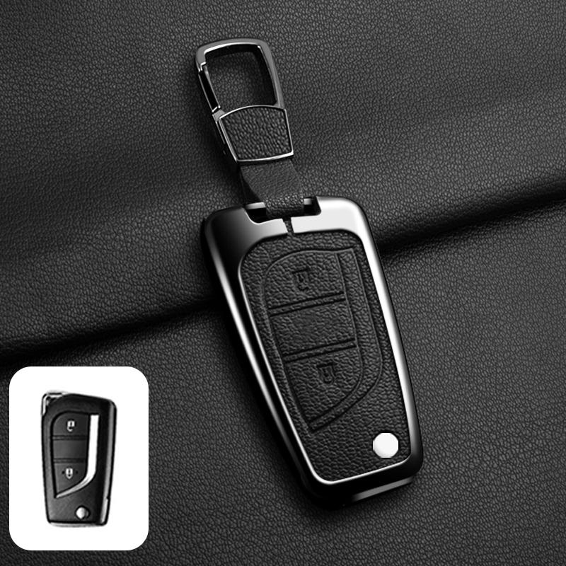 Leather Car Key Cover Case Shell for Toyota Hilux Revo Auris Corolla Reiz Avensis Verso Yaris Aygo Rav4 Scion TC IM 2017 2016