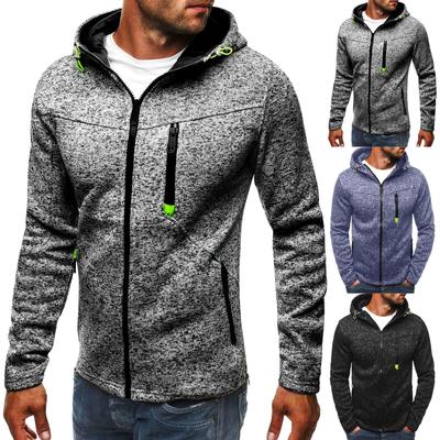 Men's Casual Camouflage Sports Sweatshirt Long Sleeve Zipper Hooded Jacket Coat