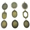 2 Stück Passend für 30x40mm Ovaler Glascabochon Fassung Anhänger Tablett Für Schmuck DIY Herstellung Antik Bronze Farbe FM1018