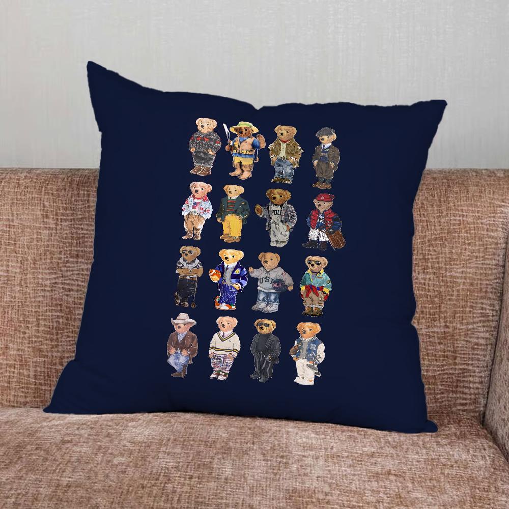 Fashion Bear P-PoloS Pillow Case For Home Bedroom Car Office Decoration Living Room Sofa Cushion Cover Suitable