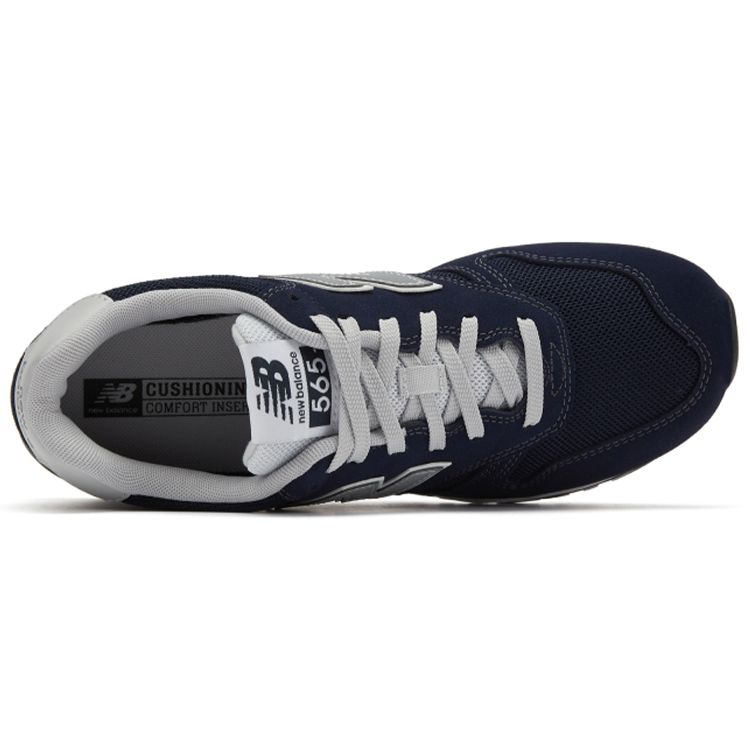 New Balance Nb 565 Comfortable Versatile Fabric Two-Layer Cowhide Low-Top Running Shoes Unisex Sneaker Blue ML565EN1