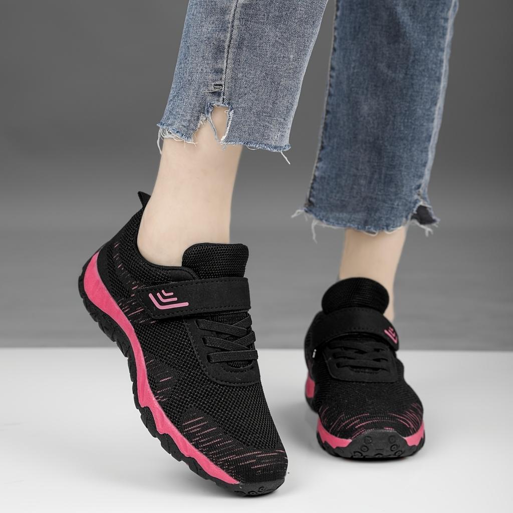 Women's Striped Breathable Mesh Sneakers - Anti-Slip, Four Seasons Casual Sports Shoes for Home, Travel, and Hiking