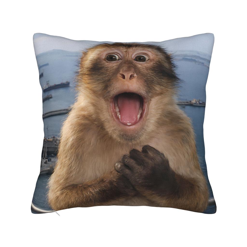 Thinking Monkey Meme Pillowcases Accessories Soft Cushion Cover Gift Throw Pillow Case Cover Bedroom Multiple Sizes