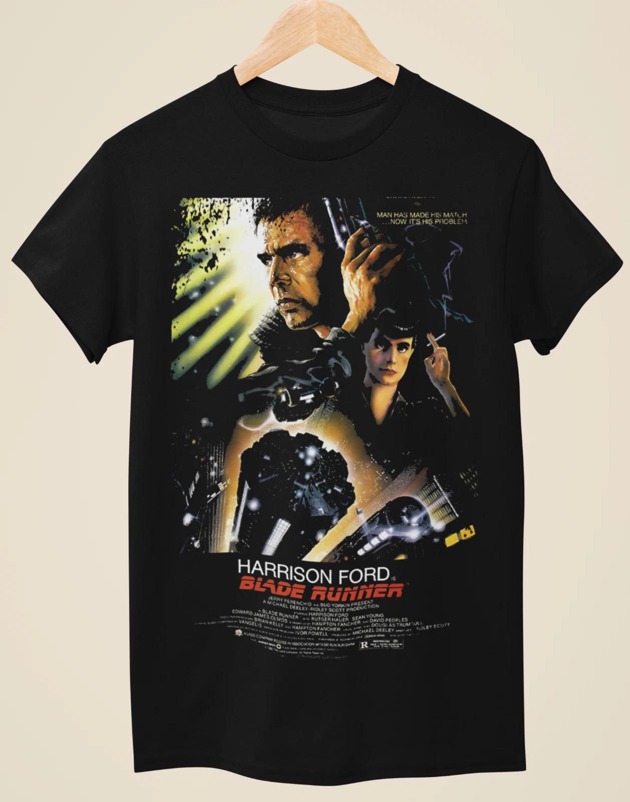 Blade Runner - Movie Poster Inspired Unisex Black 100% Cotton T-shirt Mens Tees Top L