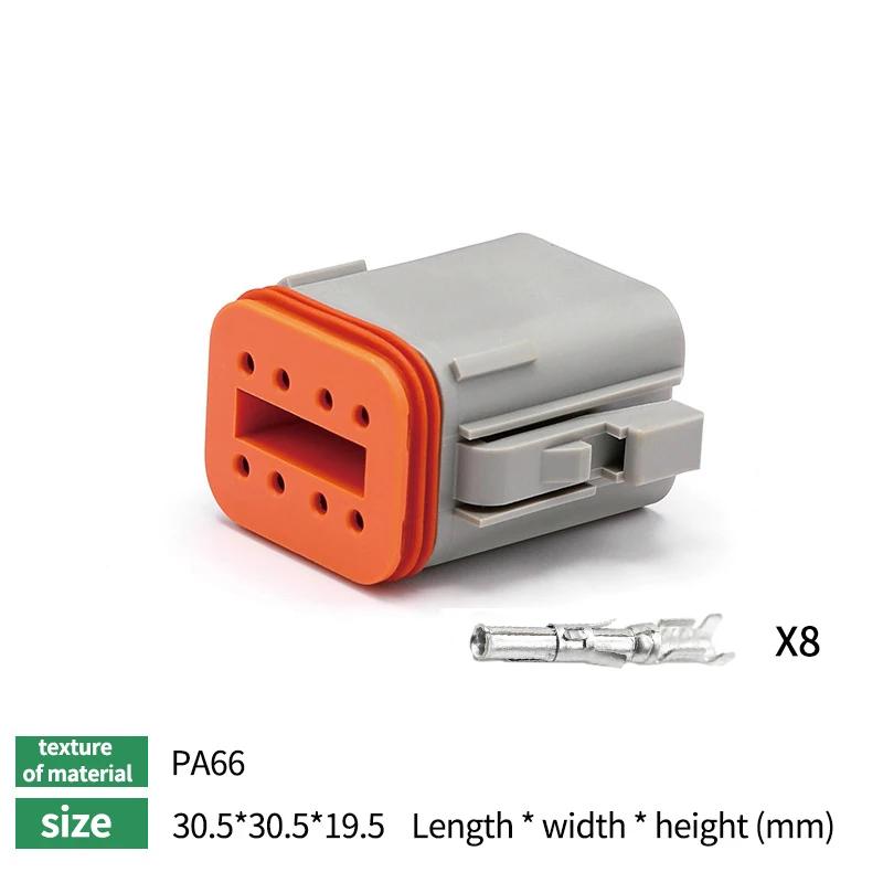 

5/10/100 комплектів роз єм типу Deutsch, папа, жінка, водонепроникні роз єми DT, 8-контактні Dt04-8p Dt06-8s, герметичні, 8 позицій 5 Sets