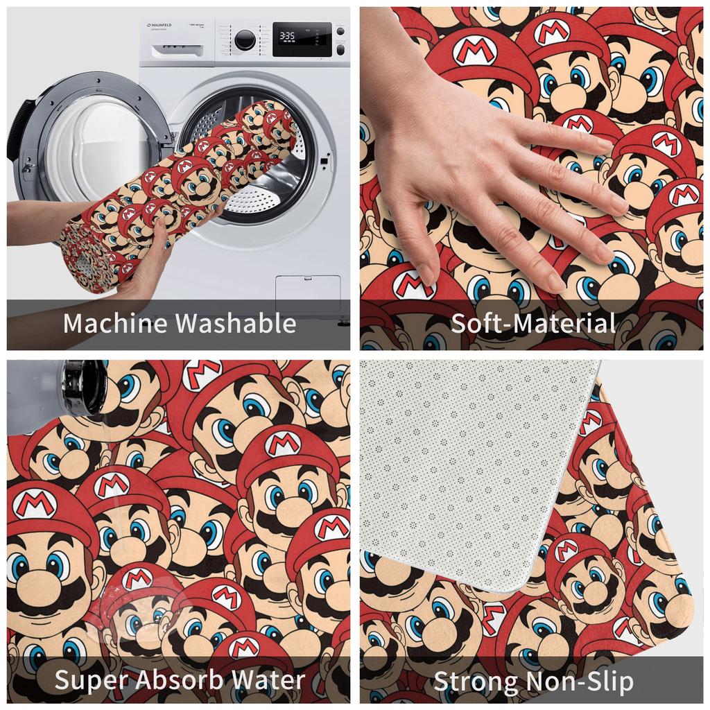 M-Marios Super Bros Front Door Floor Entrance Mat Outdoor Bathroom Kitchen Doormat Garden Carpet Rug