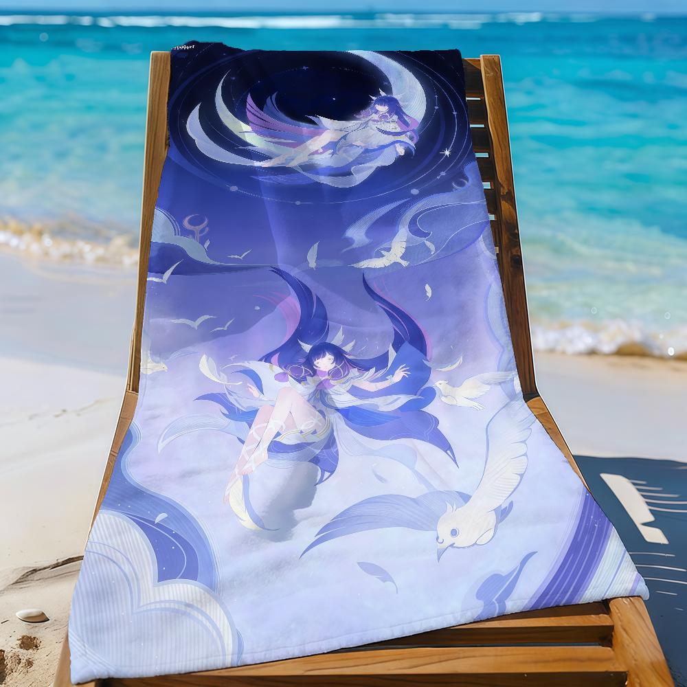 Columbina Genshin Impact Towel Sports Quick Dry Travel Camping Gear Sandproof Soft Light Large Beach Towel
