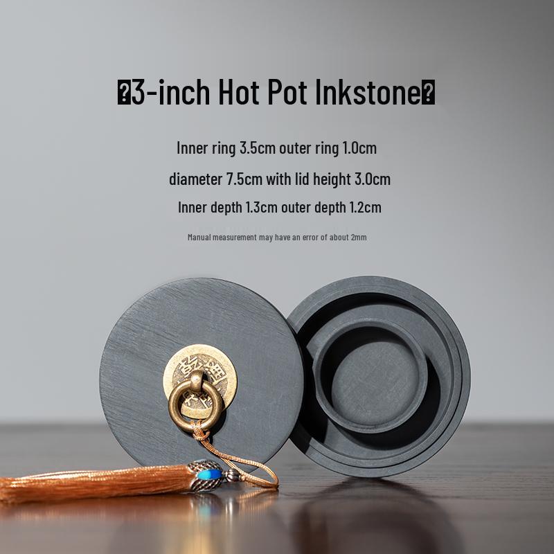 

Zhang Xiaofeng Beginner s Hot Pot Inkstone with Anti-Evaporation Calligraphy Ink