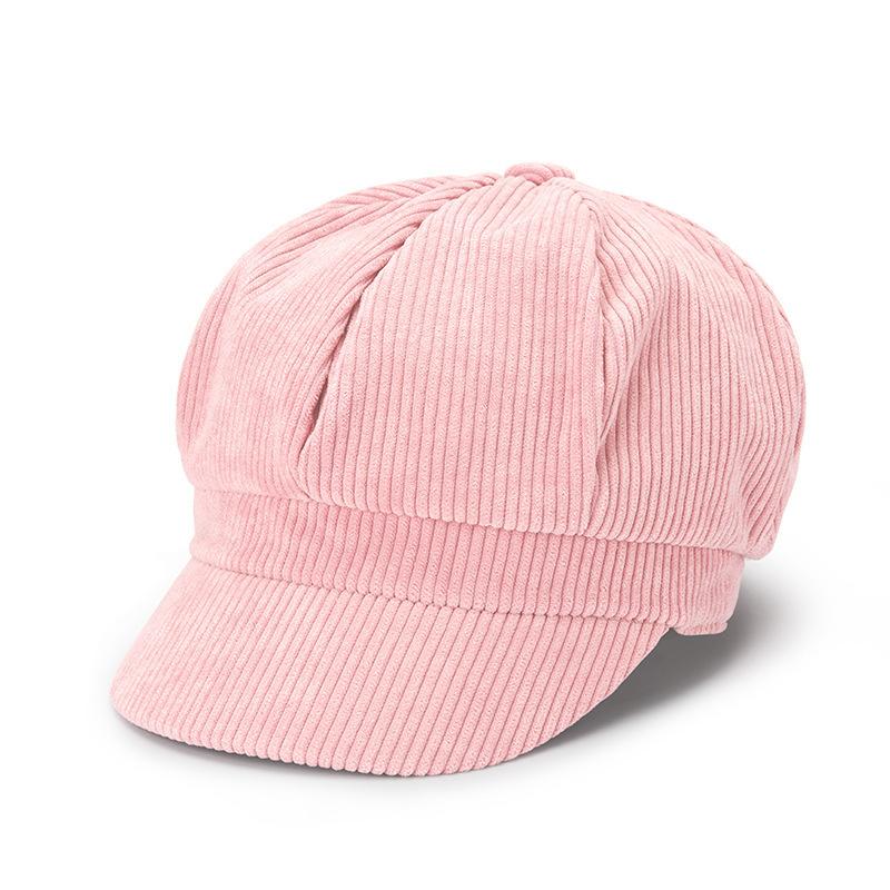 Women Retro 8 Panels Corduroy-Newsboy-Caps with Brim-Vintage Preppy Fall Winter Cute Ivy Newsboy Gatsby Cabbie Painter Beret Hat