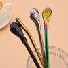 8Pcs/Set Coloful Stainless Steel Drinking Straws Washable Reusable Yerba Mate Spoon Filter Straw for Cocktail Bar Accessories