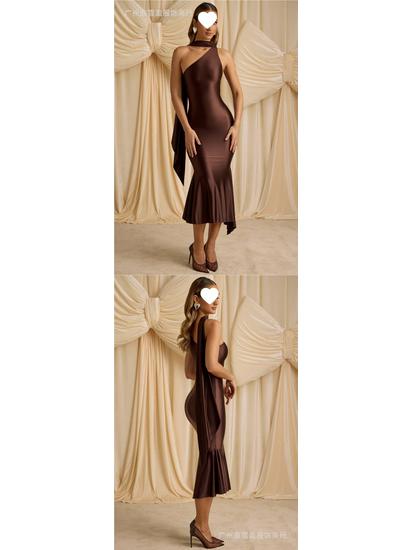 Summer European & American Style Backless Evening Gown - Fashionable & Sexy Women's Long Dress